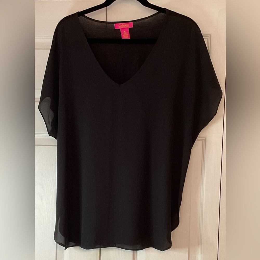 Catherine MaLandrino Black Top‎ Blouse Size XL